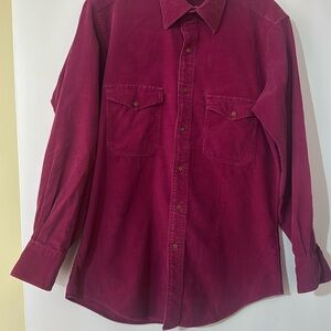 Saks Fifth Avenue magenta corduroy shirt.